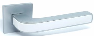 Ручка дверна KEDR R21-830 MCP/WH (матовий хром/біла вставка)